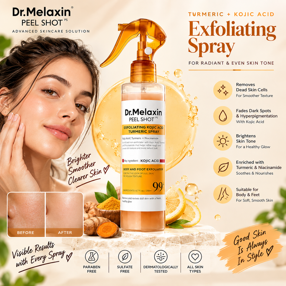 Buy 1 Get 1 Free Dr. Melaxin Kojic Acid Turmeric Spray