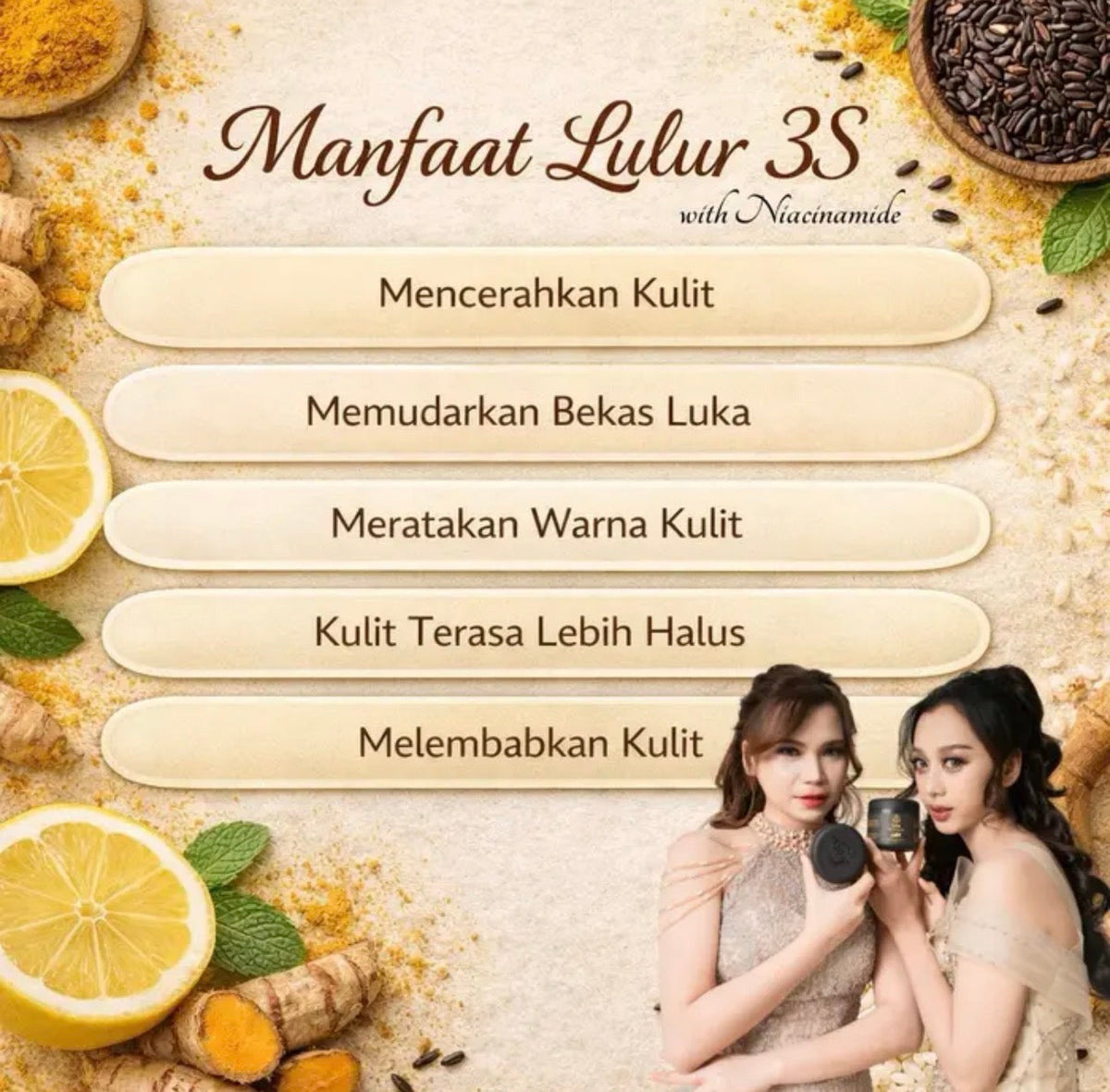 Lulur Hitam 3S New Formula 250g – Buy 1 Get 1 Free (𝟏𝟑𝟗𝟗) | Niacinamide, Black Rice, Vitamin C & Glycerin