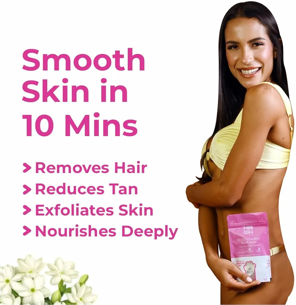 Buy One Get One Free Mee Oow Club 10 Min Painless Body Wax - Orange Hair Removal Powder Mask | Natural Dermatologically Tested