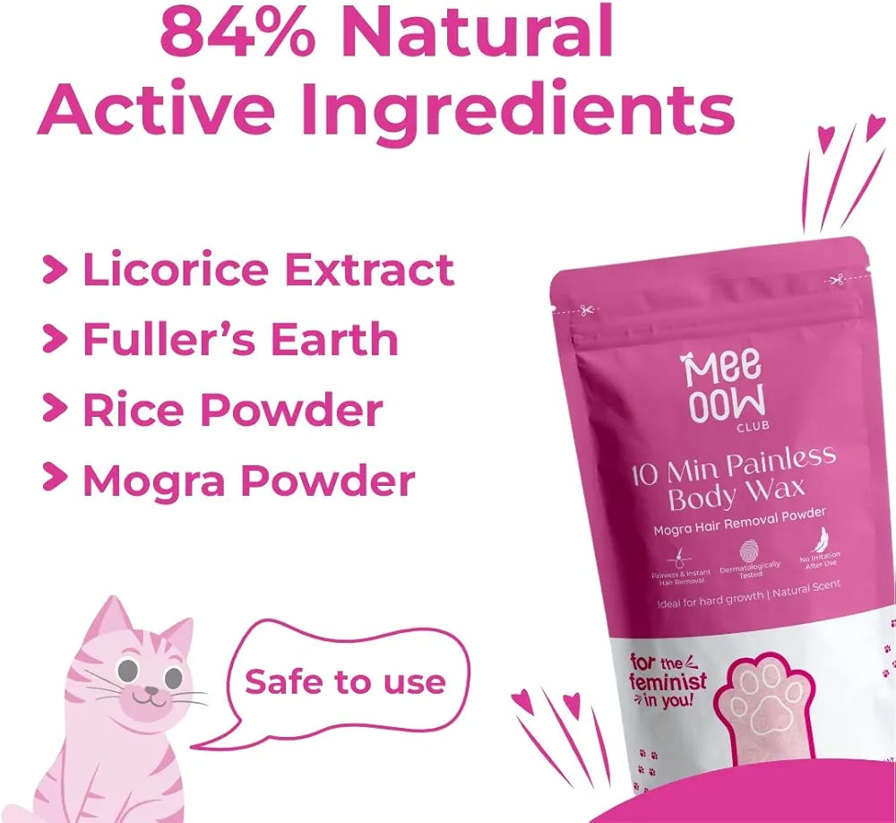 Buy One Get One Free Mee Oow Club 10 Min Painless Body Wax - Orange Hair Removal Powder Mask | Natural Dermatologically Tested