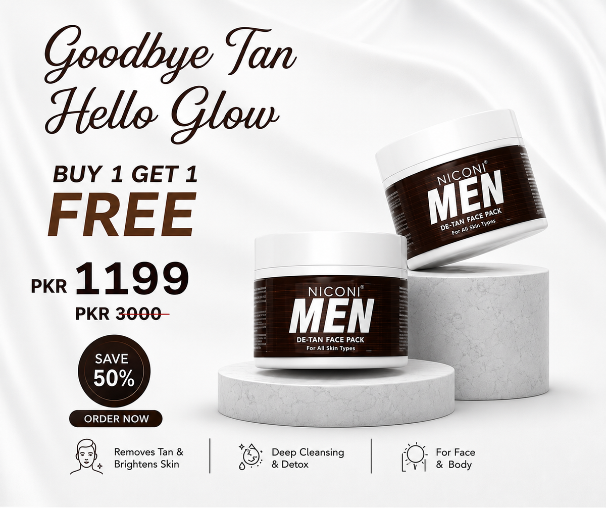 🔥 Buy 1 Get 1 FREE – Niconi Men Enzyme De-Tan Pack (300g Each)