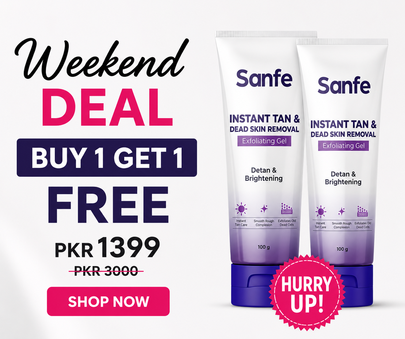Buy One Get One Free Sanfe Body Exfoliating Gel for Smooth Radiant Skin