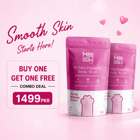 Buy One Get One Free Mee Oow Club 10 Min Painless Body Wax - Orange Hair Removal Powder Mask | Natural Dermatologically Tested